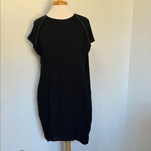 NU New York Cotton Minimalist Black High Low Dress
